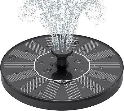 Estefanlo Solar Fountain Water Pump Garden Bird Bath 4 Nozzles