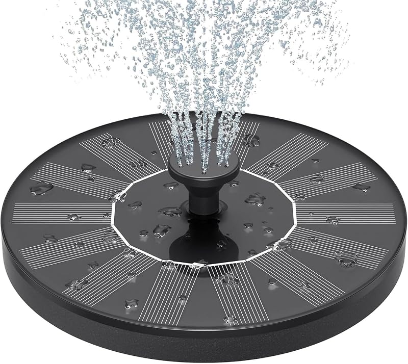 Estefanlo Solar Fountain Water Pump Garden Bird Bath 4 Nozzles