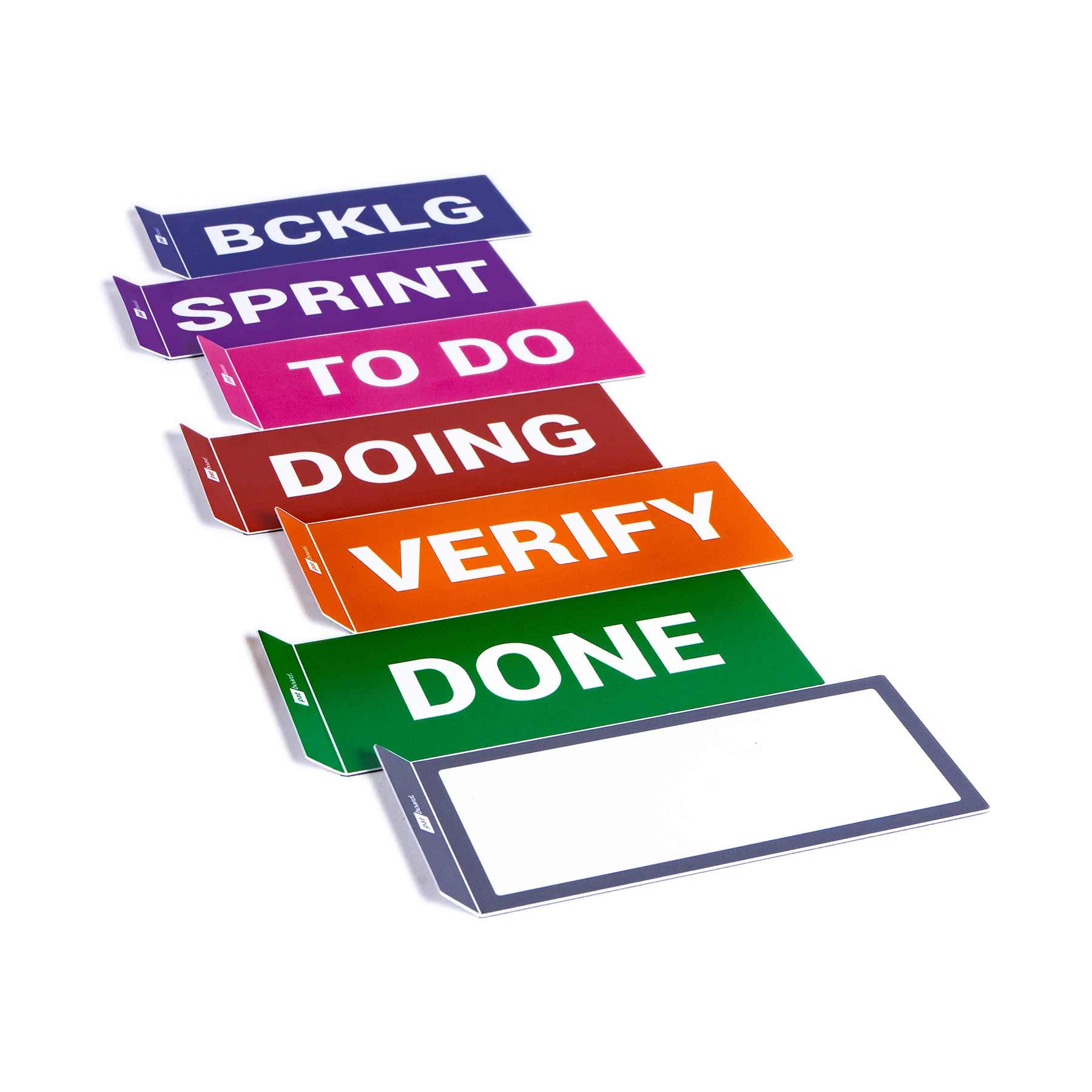 PATboard Scrum Board and Kanban Board COLUMNcards Magnetic - Set of 7