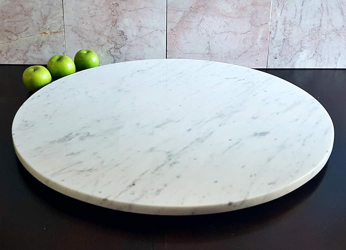 Large Stone Lazy Susan Turntable Rotating Tray Dining Table Centerpiece Serving