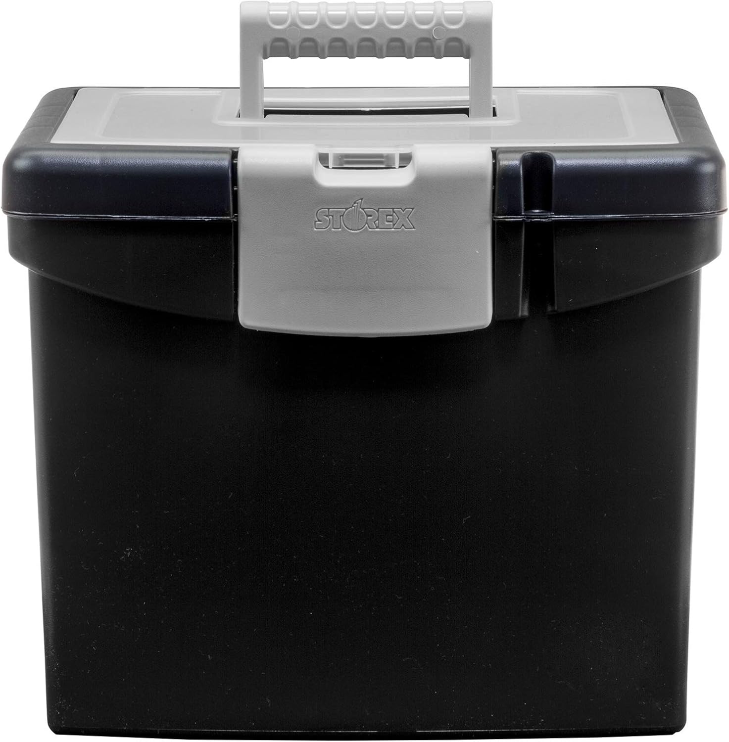 Storex File Storage Box Translucent Storage Lid, Black, Model Number: 61504A01C : Office Products
