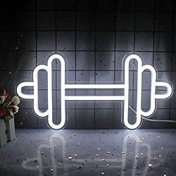 Lucunstar Gym Neon Sign,Barbell Dumbbell Shaped