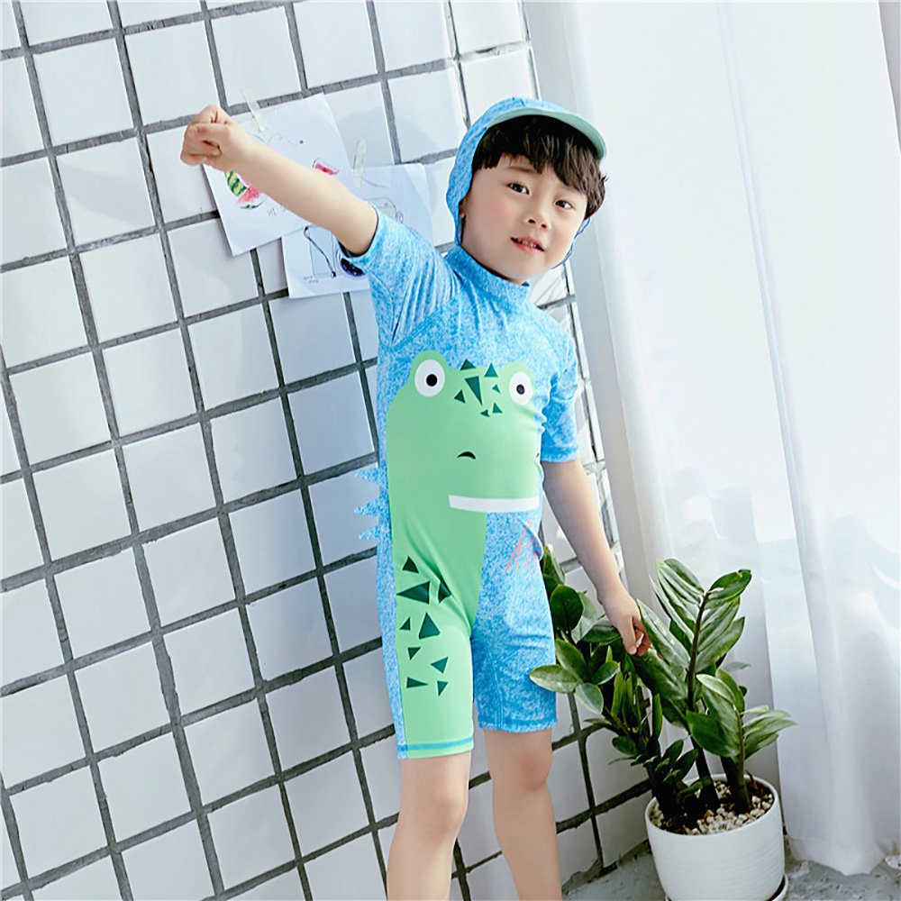 Kids/Baby Boys' One Piece Swimsuit With Swim Cap Sun Protective Sunsuit