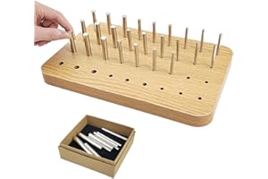 Choonjin 36-Hole Wooden Peg Board for Finger Dexterity, Wood Hand Therapy Pegboard with 4mm/6mm/8mm Pegs, Occupational Therapy Toys, to Improve Fine Motor Skills and Hand-Eye Coordination (1)