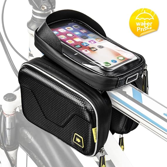 Fahrrad Rahmentasche wasserdicht Fahrrad Handytasche mit sensitive Touch Screen und Kopfhörerloch, Geeignet für iponeX / iPho