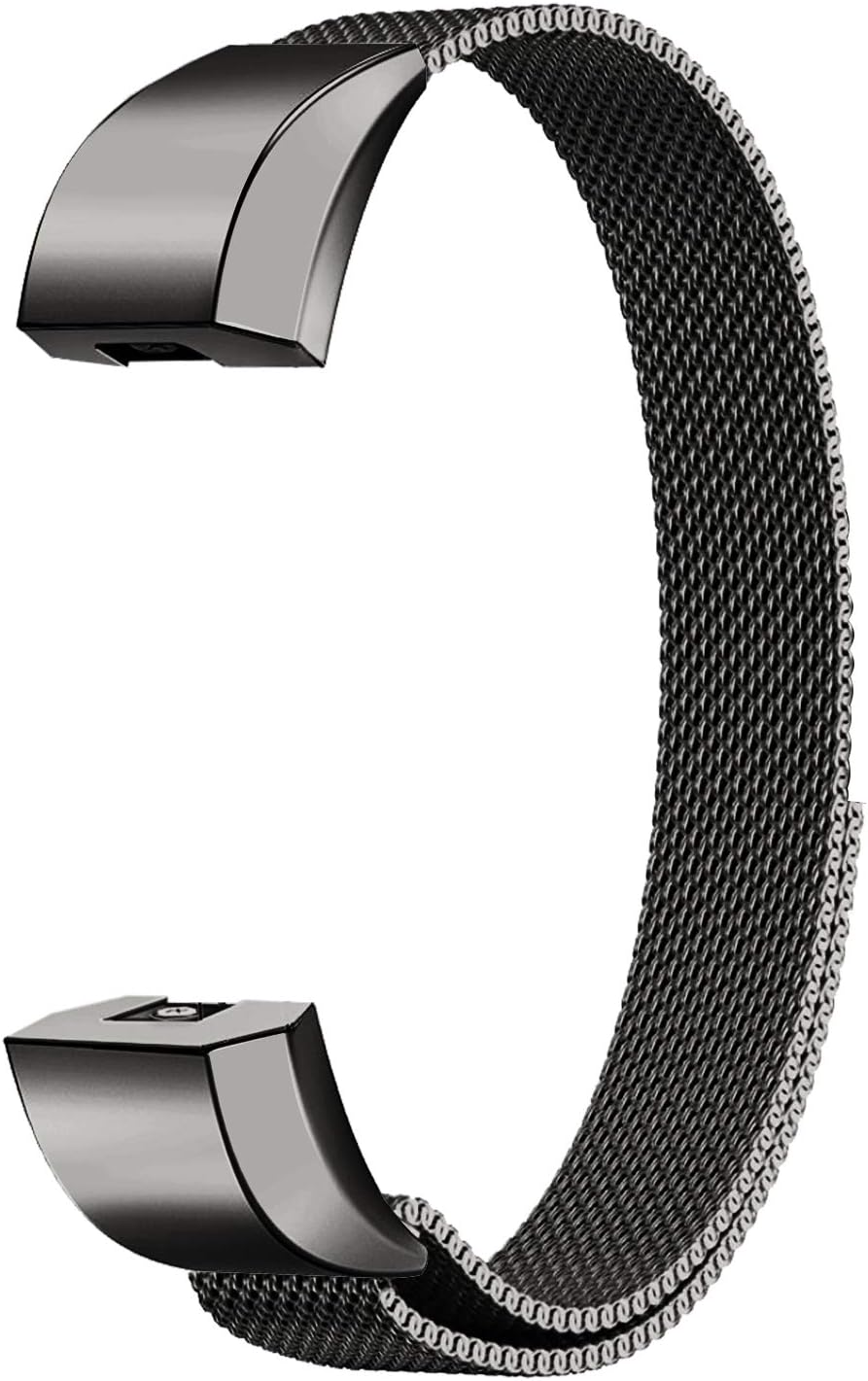 Oitom Bands Compatible with Fitbit Alta HR Accessory/Fitbit Alta/Fitbit Alta Ace,Stainless Steel Replacement Bands,(2 Size) Large Small (14 Color) Silver Black Rose Gold Pink Blue Brown Rainbow