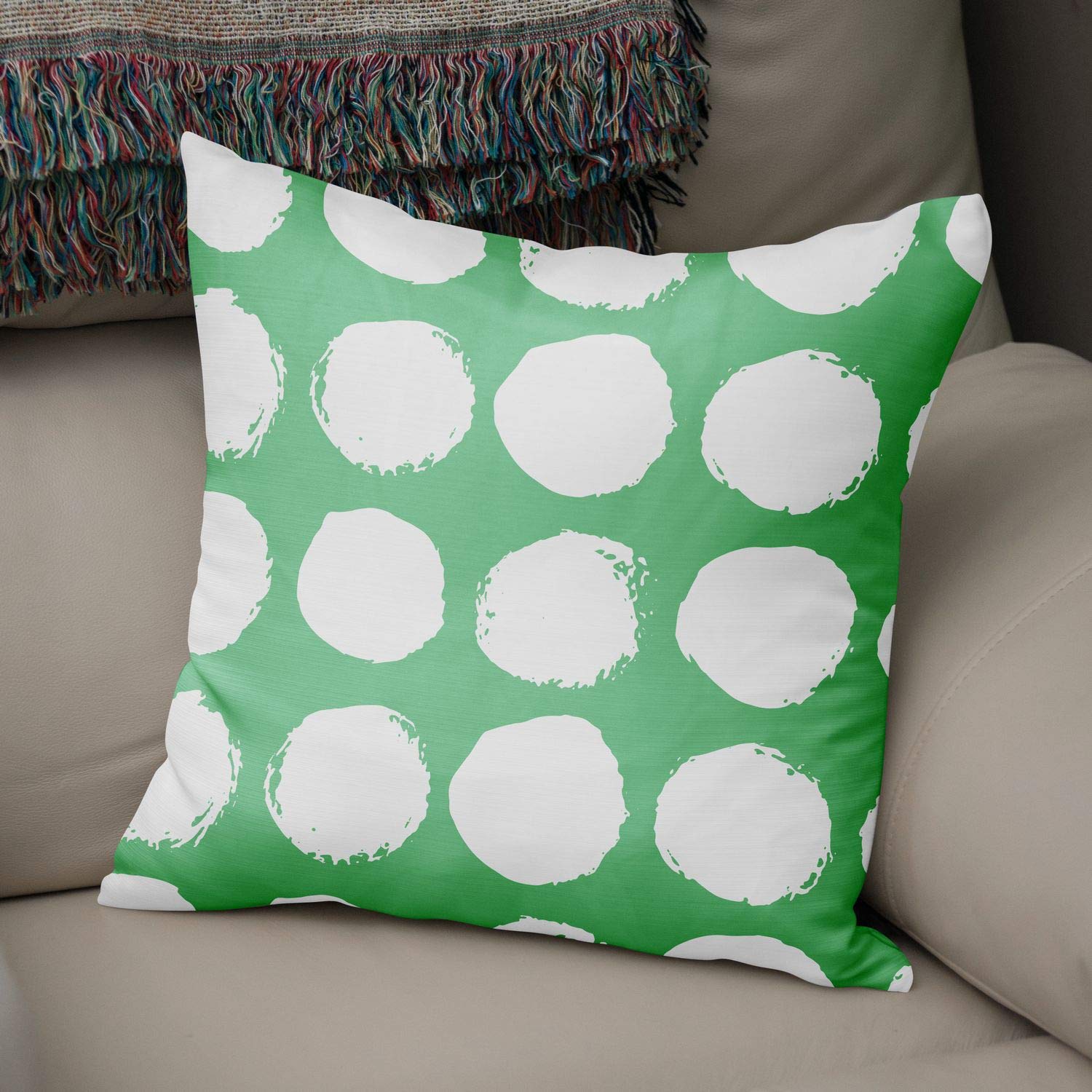 Bonamaison Decorative Cushion Cover Petrol Green & White, Throw Pillow Covers, Home Decorative Pillowcases for Livingroom, Sofa, Bedroom, Size: 50x50 Cm - Designed and Manufactured in Turkey