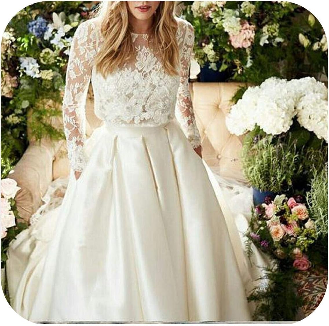 lace top wedding gown