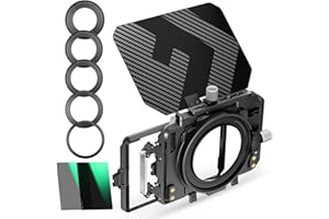 K&F CONCEPT Mini Matte Box+ND4+ND32 kit, Carbon Fiber Top DSLR Matte Box with 2xFilters Trays, for 67/72/77/82/95mm Lenses, f