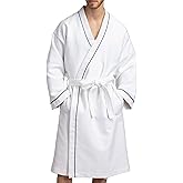 Texere Men's Modal Cotton Kimono Spa Bathrobe with Waffle Quilted Design; Robe with Tie Waist and Pockets