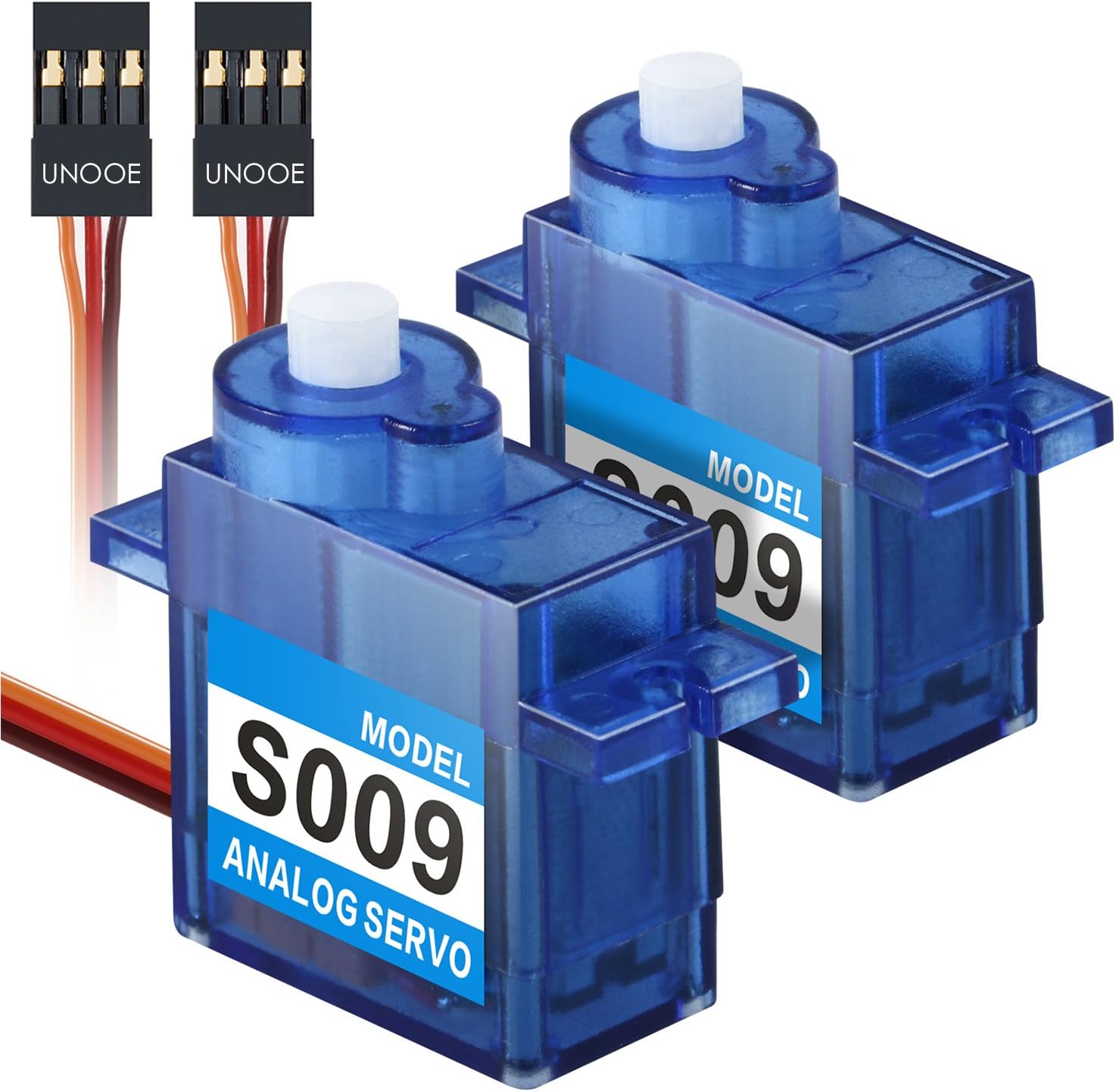 UNOOE 1 Pair / 2Pcs 9g 360 Degree Rotation Gear Analog Servo for Futaba JR RC Helicopter Car Boat Robot Controls