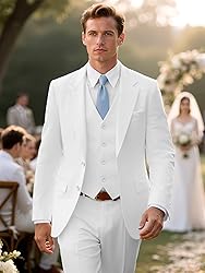MAGE MALE Mens Two Button 3-Piece Suits Slim Fit