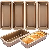 AKOLAFE 6 Pack Nonstick Loaf Pan Medium 9.3x3.7 Banana Bread Pans for Homemade Bread Loaf Pan for Baking Bread Tin Metal Sourdough Bread Baking Pan Small Sandwich Loaf Bread Pans Meatloaf Pan for Cake