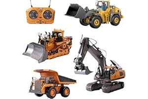 Construction Rc Set of 4, 2026 New Excavator Trucks with Cool Lights and Sounds, Complete Control Over The Construction Site,