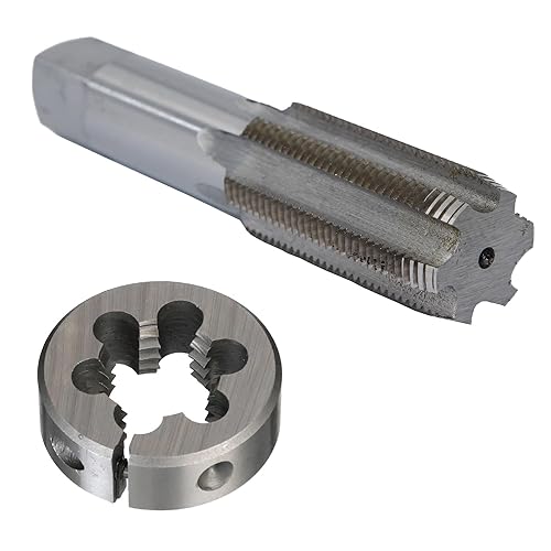 Drill America 1"-14 UNS Tap and Die Kit, HSS Plug Tap and 2" OD HSS Round Die, POUT Series