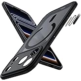 JETech Magnetic Case for iPhone 17 Pro 6.3-Inch Compatible with MagSafe, Shockproof Slim Phone Cover with Built-in Camera Control Button, Matte Translucent Back (Black)