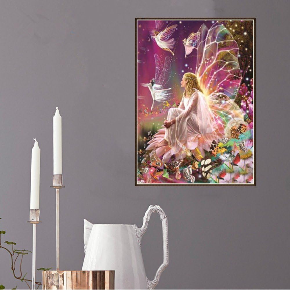 Ange Assis 30 40cm Yuyuando 5d Diy Diamant Plein Peinture Serie Bebe Dange Creative Broderie Diamant Kit Complet Decoration De Maison Point De Croix Broderie Diamond Painting Kits Deco Murale Cuisine Maison