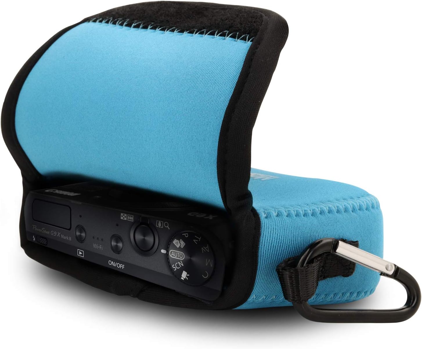 MegaGear ''Ultra Light'' Neoprene Camera Case Bag with Carabiner for Canon PowerShot G9 X Mark II, G9 X Digital Camera (Blue, Neoprene) - Image 4