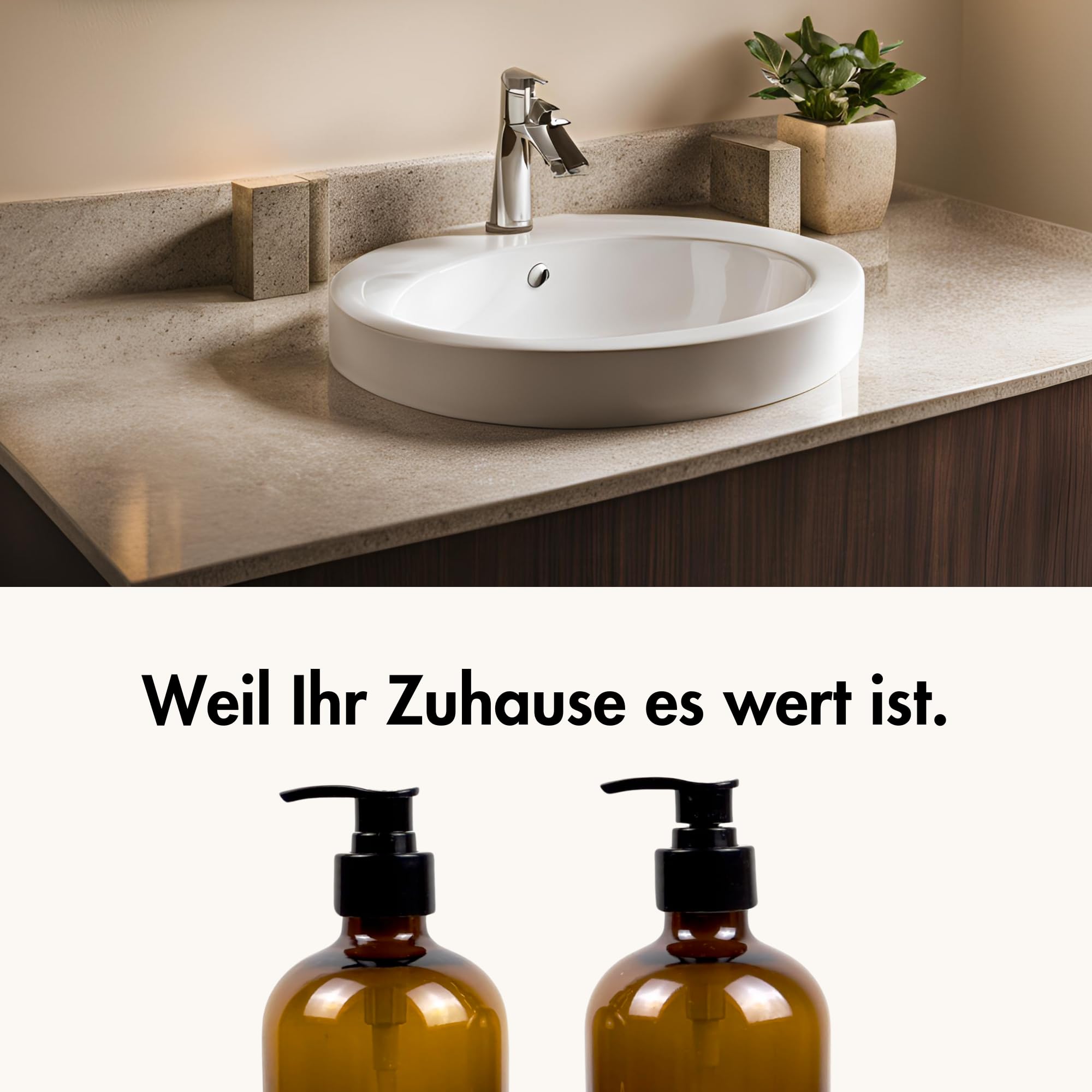 Glas Seifenspender 500ml - Schwarzer Pumpspender, Spülmittelspender für Küche. Handseifenspender für Badezimmer (Braun, Spülmittel + Handseife) 7