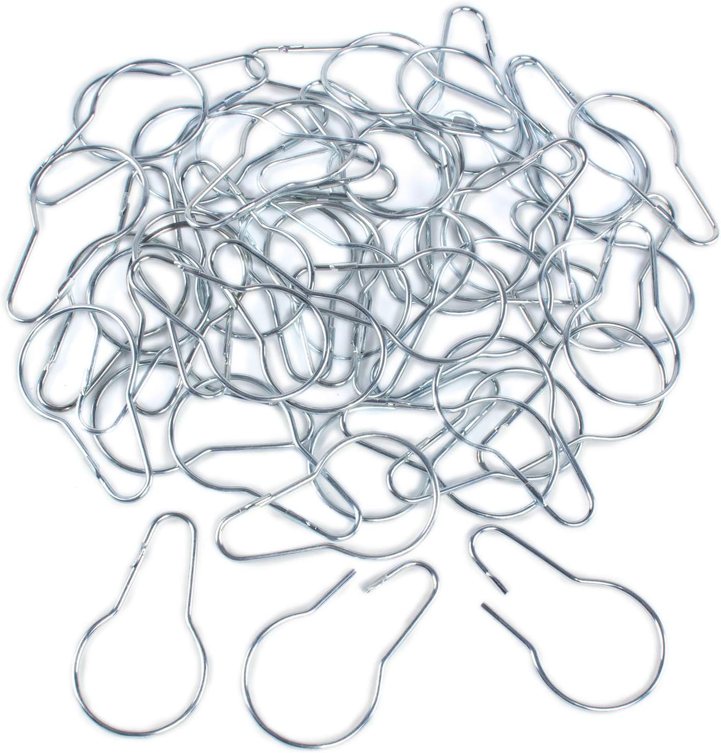 Silver Metal Shower Curtain Style Hanging Clip Chain Hooks Sorting & Organizing (50 Pieces): Home & Kitchen