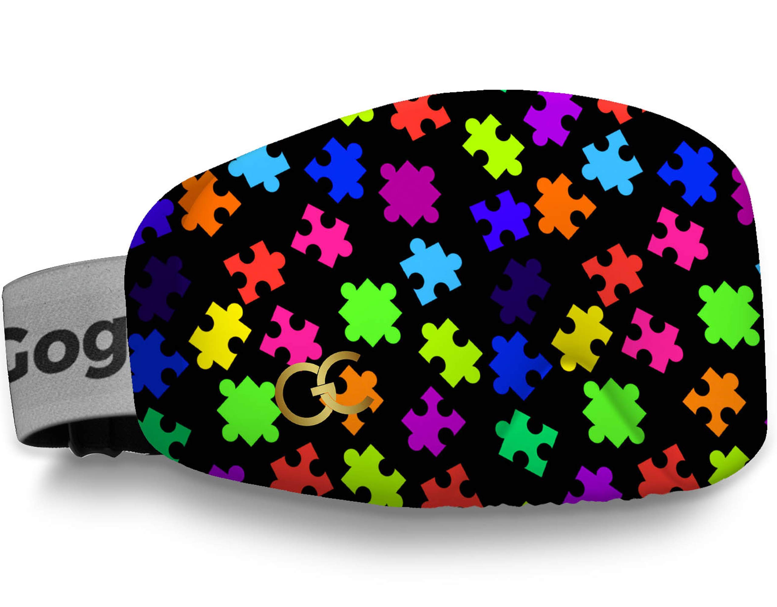 GogglesCover Ski Goggles Protective Cover, Protective Goggle Cover Portable, Ski Goggle Cover Sleeve Anti-Scratch, Ski Goggles Accessories, Ski Equipment, Rainbow Puzzle Design