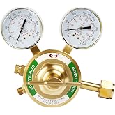 CDL LX95 Extra Heavy Duty Oxygen Regulator CGA540,Forged Brass | Large Tank Gauge Cutting Torch Regulator,0-4000PSI/0-400PSI Inlet,0-200PSI/0-30PSI Outlet