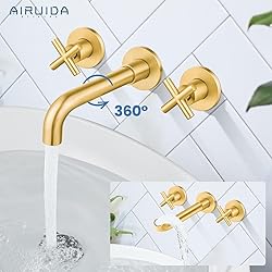 Airuida Solid Brass Widespread Wall Mount Bathroom