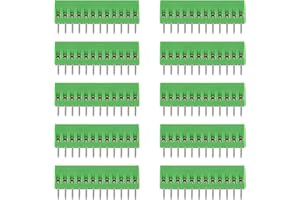 DIANN 10pcs PCB Connectors 12 Pin 2.54mm 0.1" Pitch Screw Terminal Block Connector 150V 6A PCB Terminal Block Connector for 26-18AWG Cable