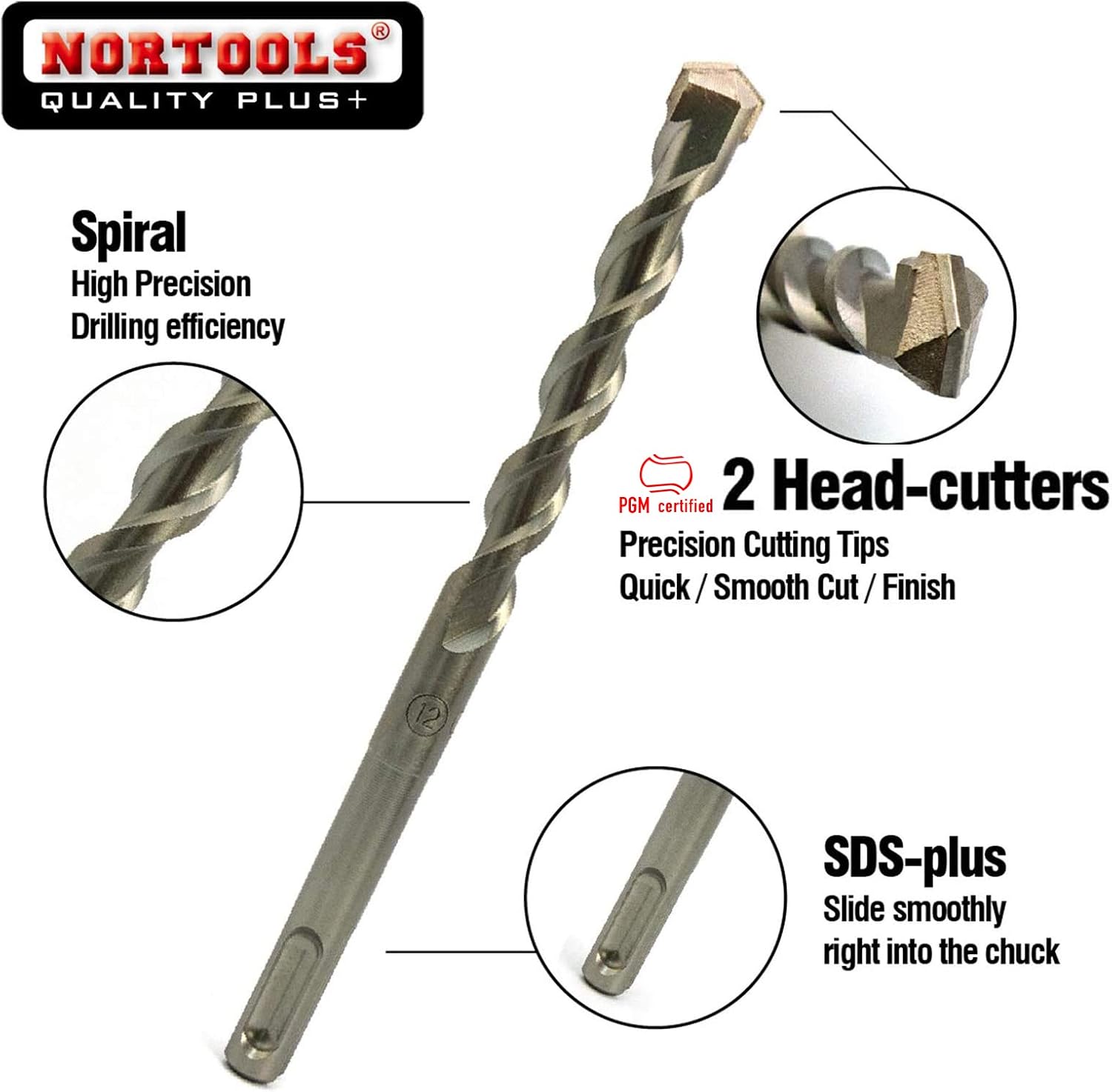 NORTOOLS SDS Drill Bit Set,SDS Plus Rotary Hammer Concrete Drill Set - Image 3