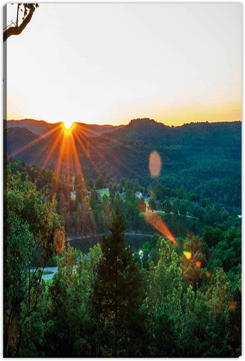 Hitecera Eureka Springs Sunset Wall Art Decor Canvas,167042 Wall Decor for Living Room,16''Wx19''H