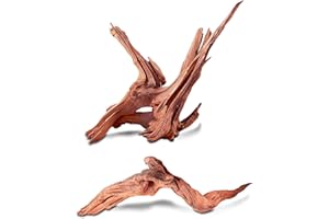 HEMYIS Natural Driftwood for Aquarium Fish Tank Decor,Assorted Trunk Driftwood Branch for Reptile Decor (ZYM+Strips(8-12 Inch)-2 PCS)