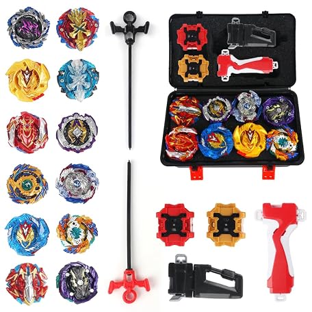Beyblade Turbo Burst Collection Set Beyblade LUFEIS 12 En 1 - Toupies Métal Fusion Avec Lanceurs - Boîte Rangement - Jouet Combat Toupie Beyblade Beyblade Turbo Burst Collection Set Beyblade LUFEIS 12 En 1 - Toupies Métal Fusion Avec Lanceurs - Boîte Rangement - Jouet Combat Toupie Beyblade