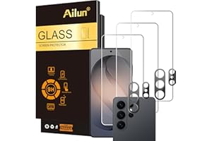 Ailun Glass Screen Protector for Galaxy S26 Ultra [6.9 Inch] 3Pack + 2Pack Camera Lens Tempered Glass Fingerprint Unlock 0.25