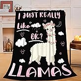 Cute Llamas Blanket, Soft Plush Fleece Animal Throw Blanket - Cozy Warm Stuff Blankets Bedding Llamas Gifts for Women Girls Kids Adults 40"X50"