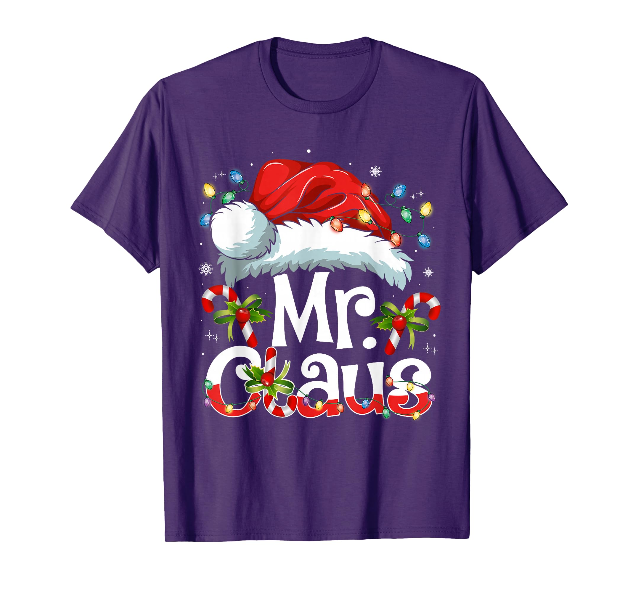 Photo 1 of *** BLACK *** Mr and Mrs Claus Couples Matching Christmas Pajamas Santa T-Shirt 6XL
