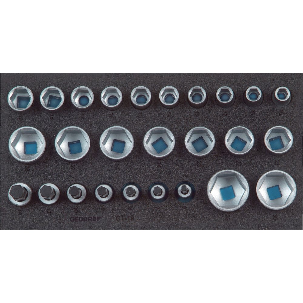 Gedore 1500CT1-19 1/3 6-Inch Check-Tool-Module Socket Wrench Bit - Silver