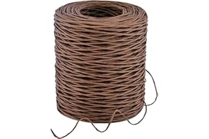 Hapeper Floral Wire Bind Wire Rustic Wire Paper Wire Twist Tie Wire for Bouquets Flower Wreath Crowns Making, Christmas Wedding Decoration, 656 Feet (Brown)