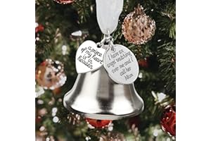 TRESNAF Loss of Mather Christmas Bell Memorial Ornament A Piece of My Heart is in Heaven Sympathy Bereavement Gifts Angel Ornaments for Christmas Tree Hanging with Silk Ribbon & Red Gift Box