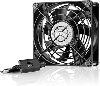 ELUTENG 80mm USB Fan 5V 3 Speed Adjustable Metal Grill for PC Laptop PS4 Router