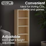 Oypla 6 Tier Beech Wooden CD DVD Game Shelf Storage Tower 102 CD Capacity view 4