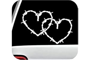 BLUEGRASS DECALS Barb Barbed Wire Hearts Decal Sticker A1126