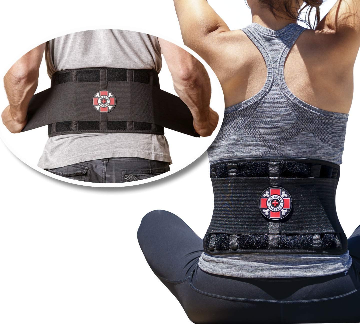 Old Bones Therapy Lower Back Brace with Adjustable Straps | Lumbar Support for Immediate Relief (Back Brace, XXL, Fits 43-50 Inches)