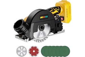 DEMIMA 4" Brushless Cordless Cut-Off Tool Compatible with Dewalt 20V MAX Battery, 500W mini Saw Up to 12000RPM with 6 Cut Off Wheel, 4" Blades & Base Plate for Metal, Wood, Tile and Plastic (No Battery)