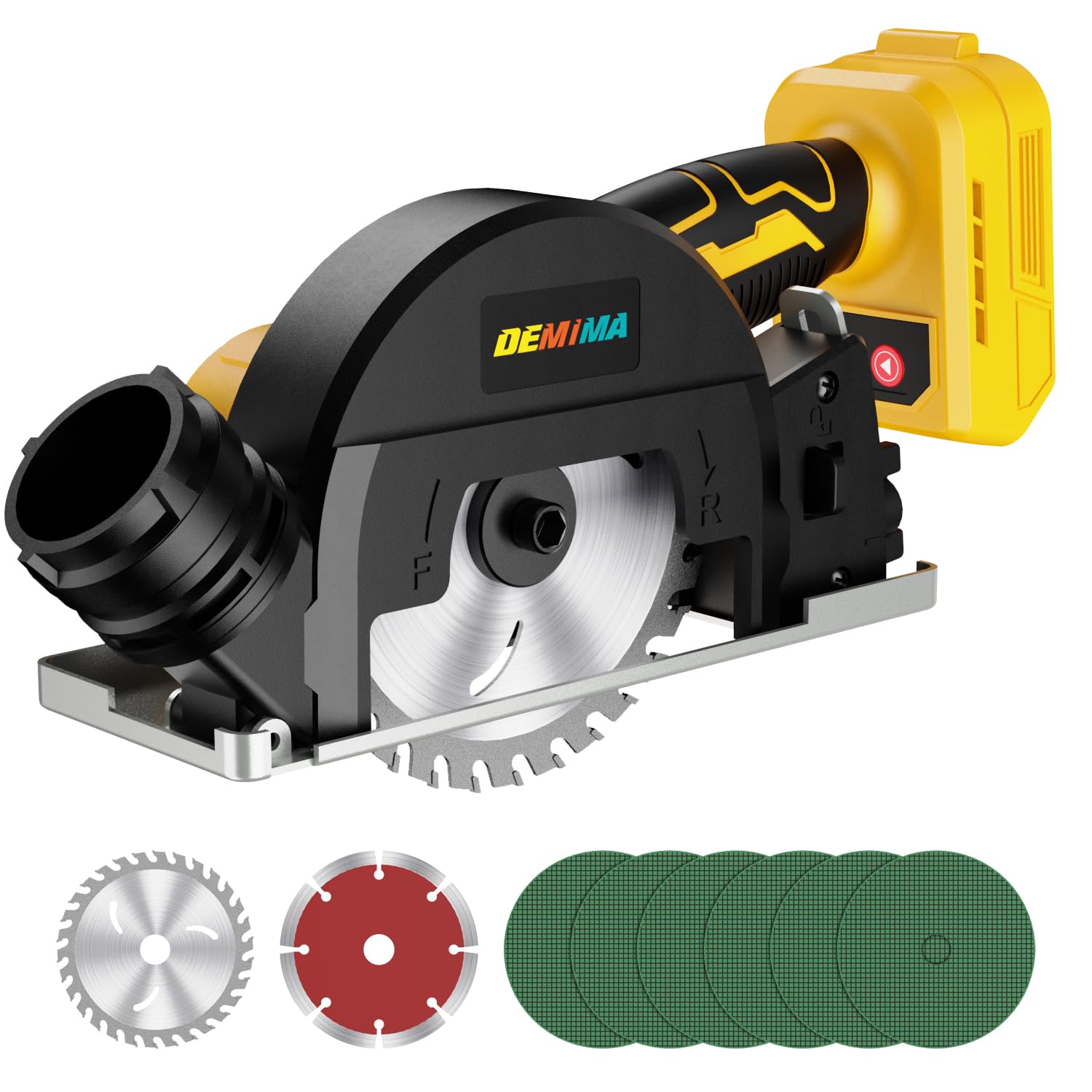 Photo 1 of 4" Brushless Cordless Cut-Off Tool Compatible with Dewalt 20V MAX Battery, 500W mini Saw Up to 12000RPM with 6 Cut Off Wheel, 4" Blades & Base Plate for Metal, Wood, Tile and Plastic (No Battery)