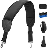 barudan golf Bag Strap Replacement Universal Single Shoulder Strap | Universal Adjustable Thick Pad Straps Replacement fits for All Brand Golf Bags, Red/ Black