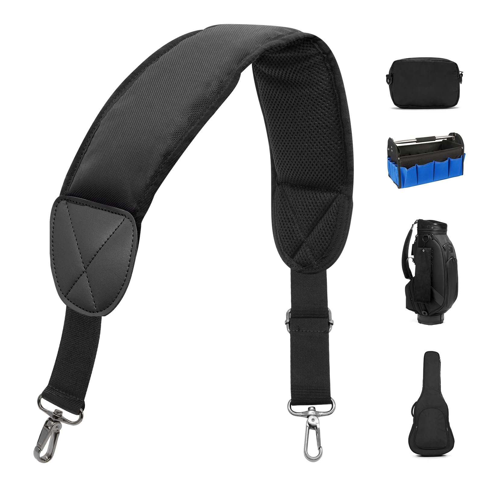 Photo 1 of barudan golf Bag Strap Replacement Universal Single Shoulder Strap fits for All Brand Golf Bags (Black)