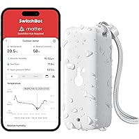 SwitchBot IP65 Indoor Outdoor Hygrometer Thermometer Wireless, 394ft Bluetooth Range, Refrigerator Thermometer, Dewpoint/VPD/