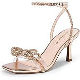 DREAM PAIRS Women's Rhinestone Ankle Strap Dress Sandals