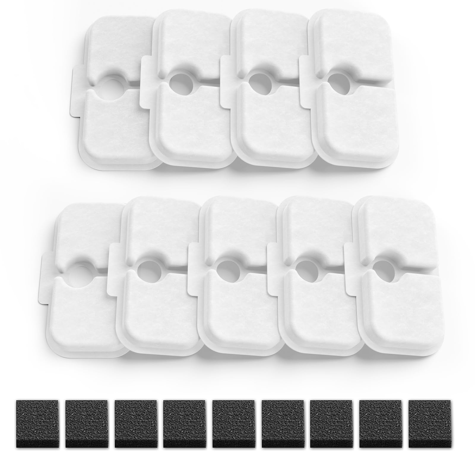 SAMANIJA 9- Pack Cat Fountain Filter Replacement with Pre-Filter Sponges, Compatible with PETLIBRO 2.5L/84oz Cat Water Fountain PLWF005/PLWF115