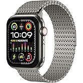BEAEN Magnetic Mesh Loop Band Compatible with Apple Watch Band 49mm 46mm 45mm 44mm 42mm 40mm 41mm 38mm Men Women, Stainless Steel Adjustable Metal Strap for iWatch Series 10 9 8 7 6 5 4 3 2 1 Ultra SE